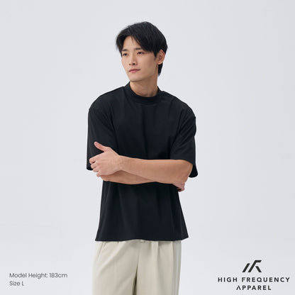 Mock Neck Athleisure Oversized T-Shirt
