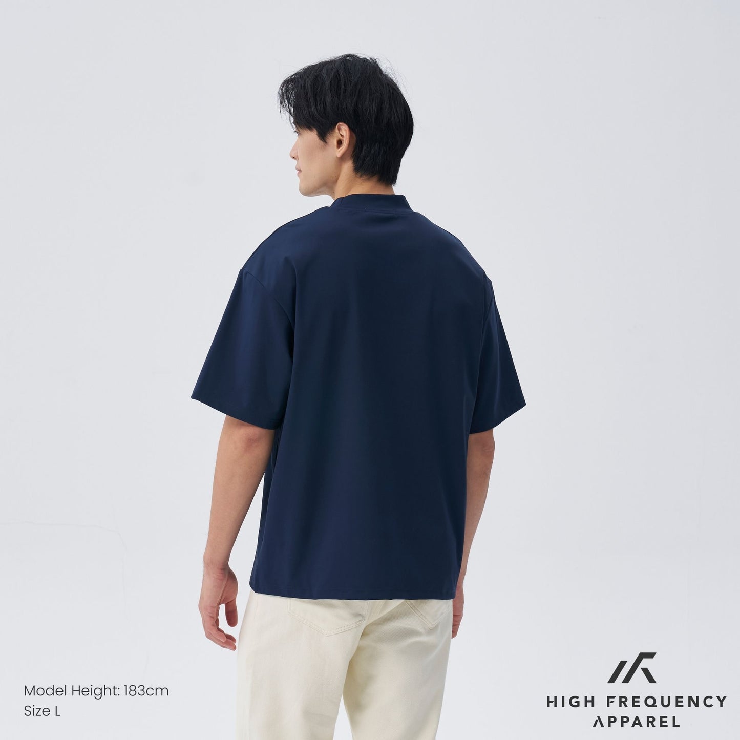 mock neck athleisure oversized t-shirt