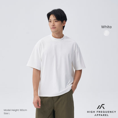 Mock Neck Athleisure Oversized T-Shirt