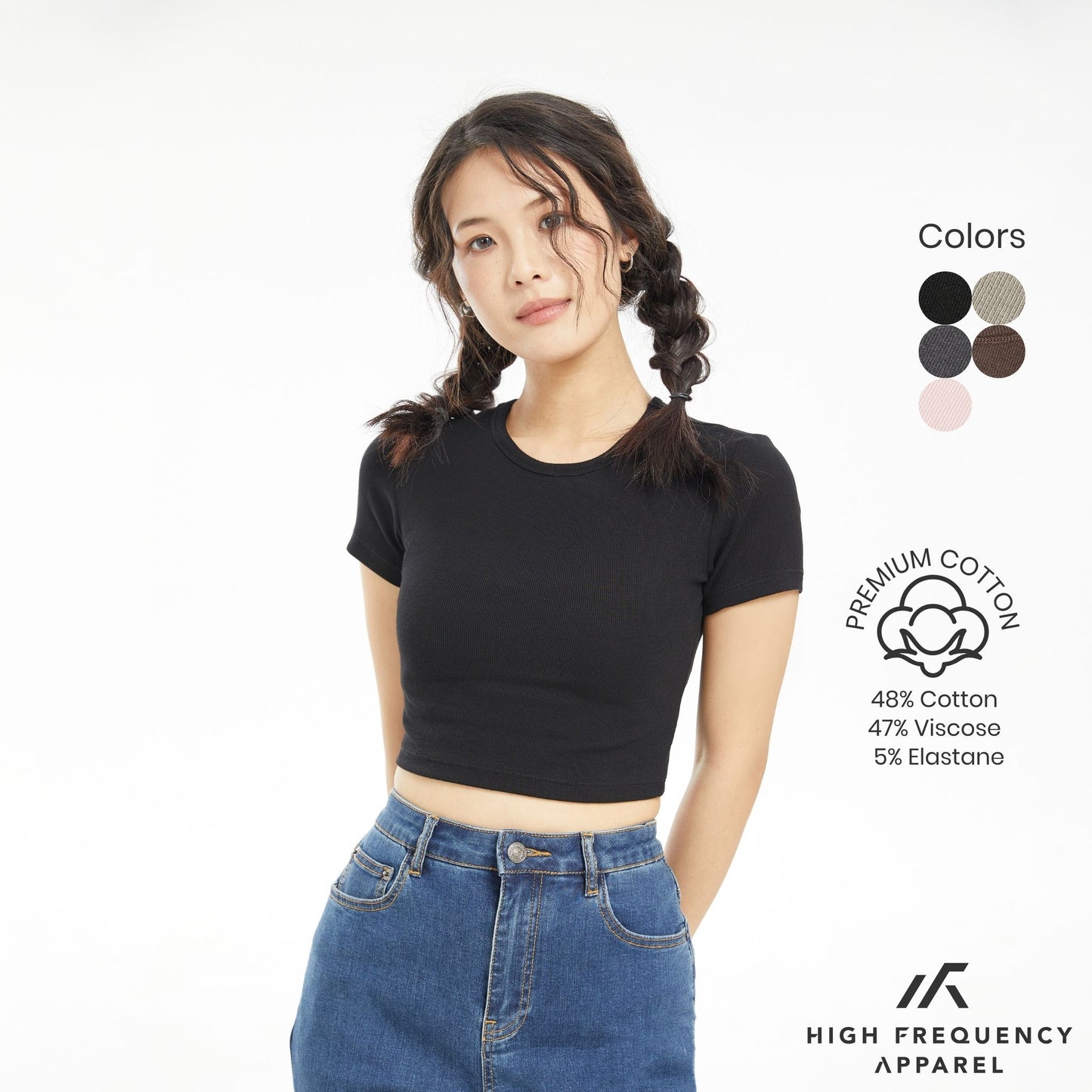 hfa women's ribbed crop top