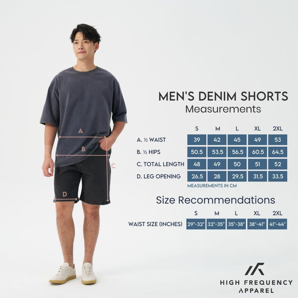 hfa men's black denim shorts
