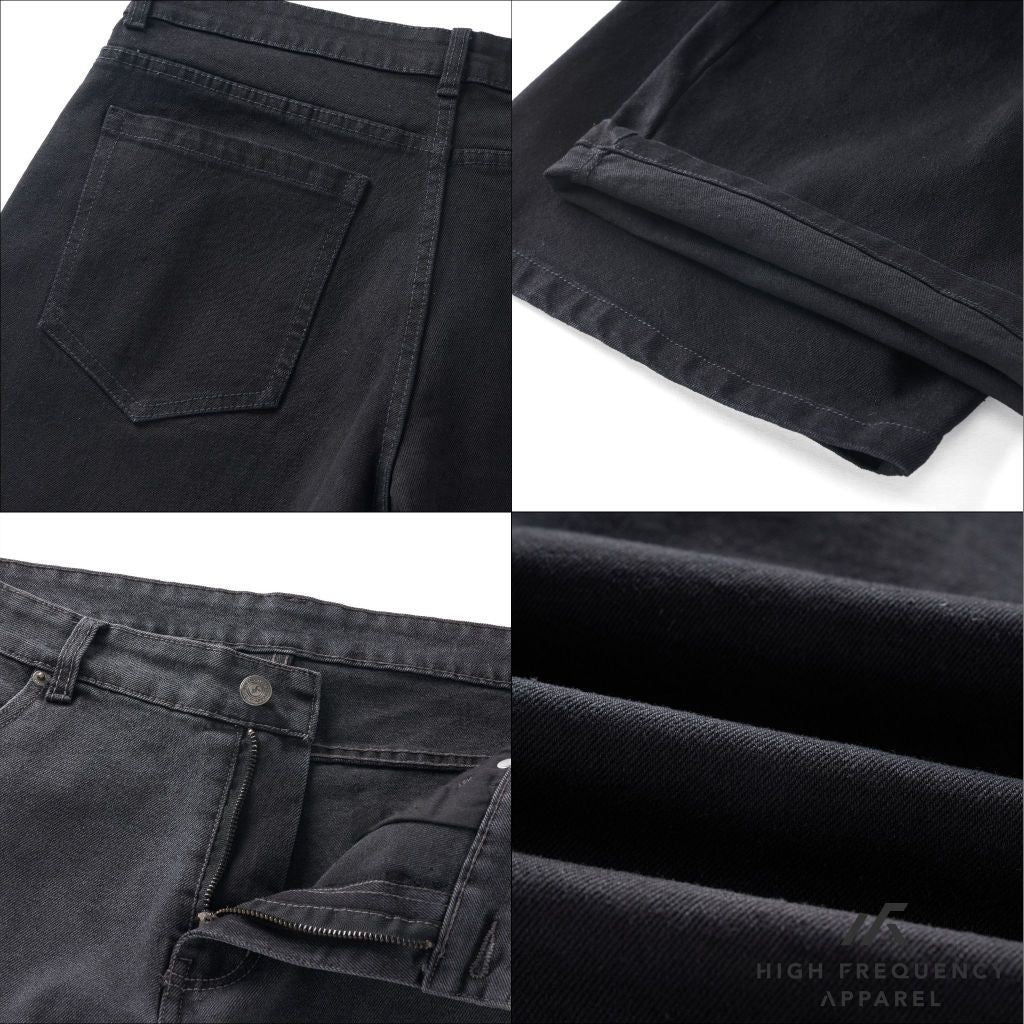 hfa men's black denim shorts