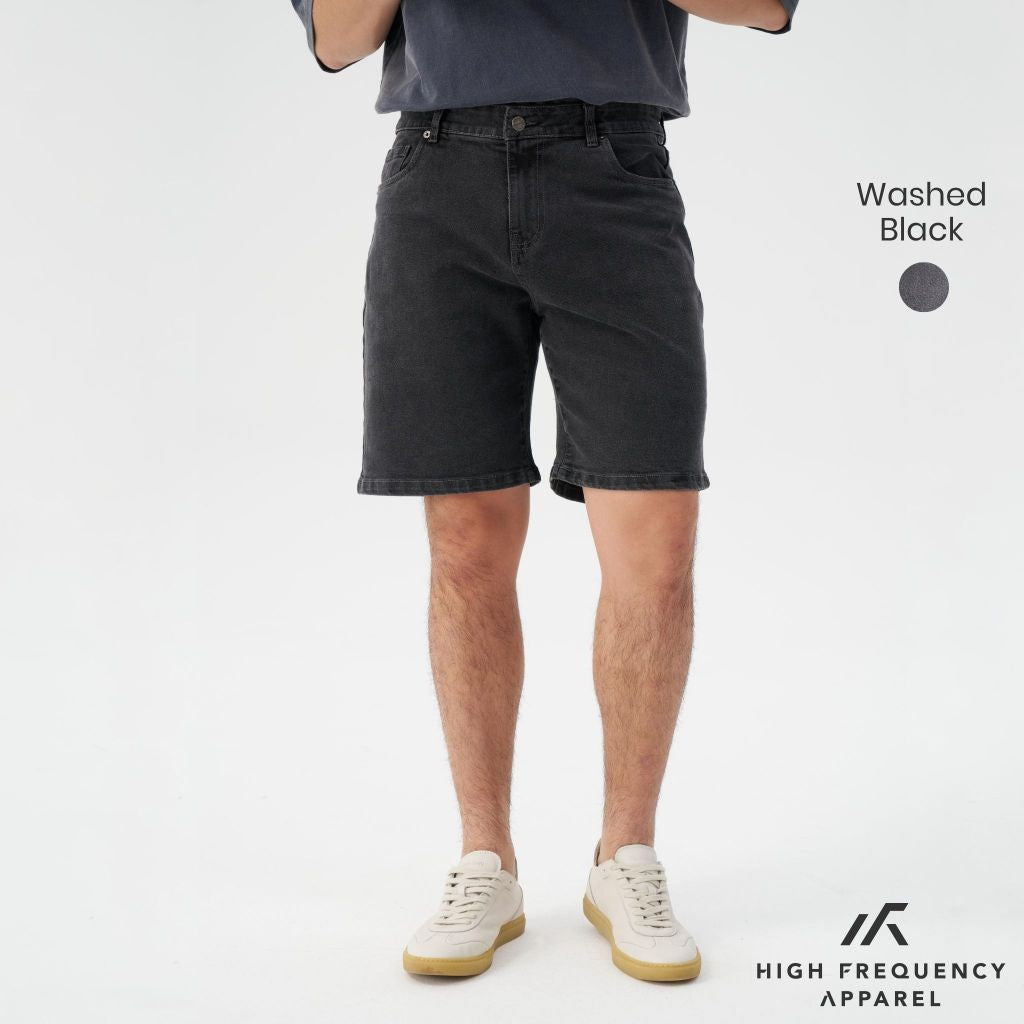 hfa men's black denim shorts