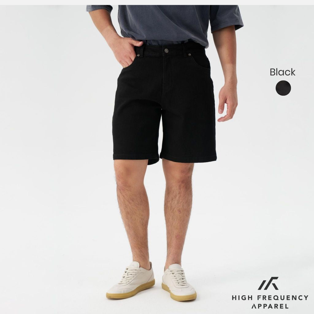 hfa men's black denim shorts