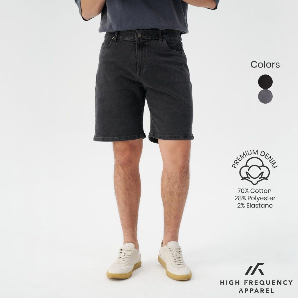 hfa men's black denim shorts