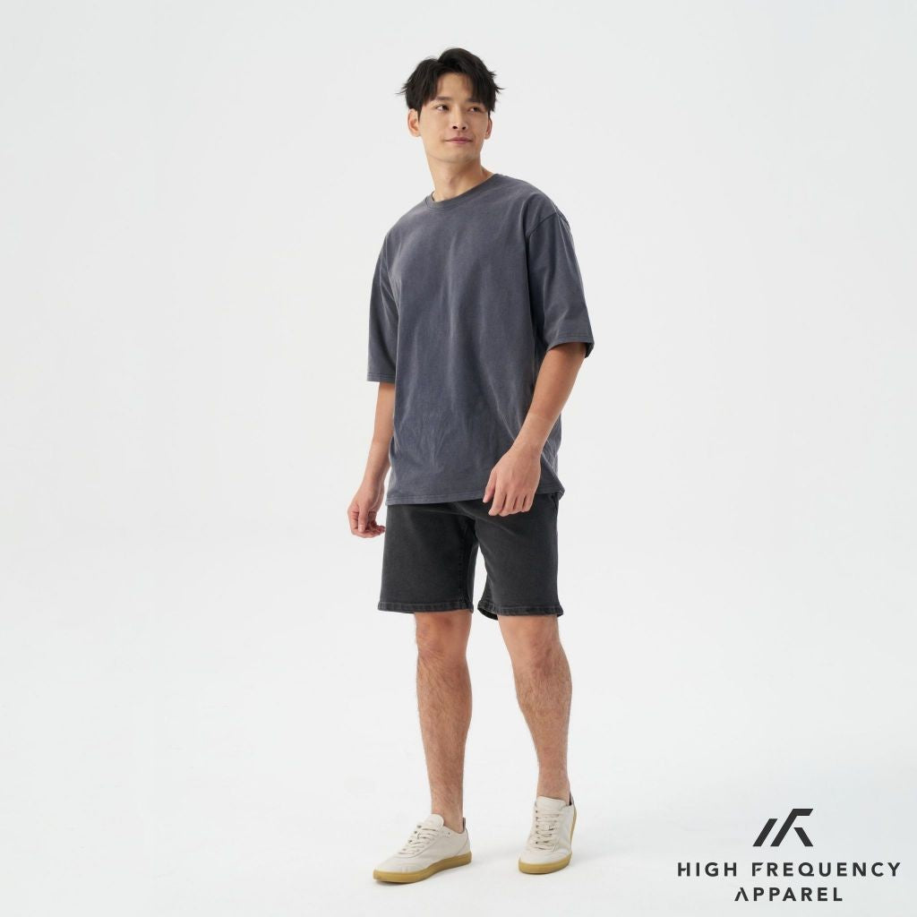 hfa men's black denim shorts