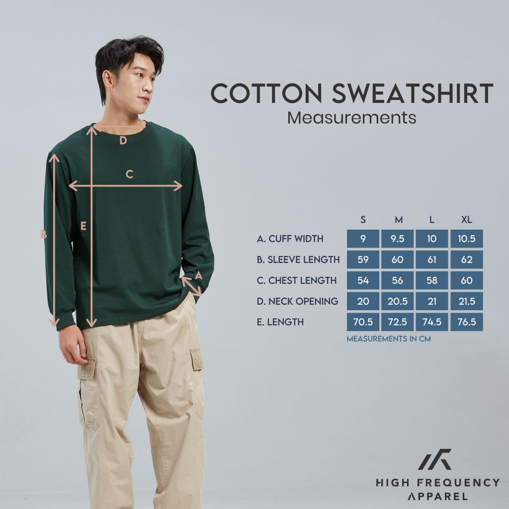 hfa unisex cotton crew neck long sleeve sweat shirt