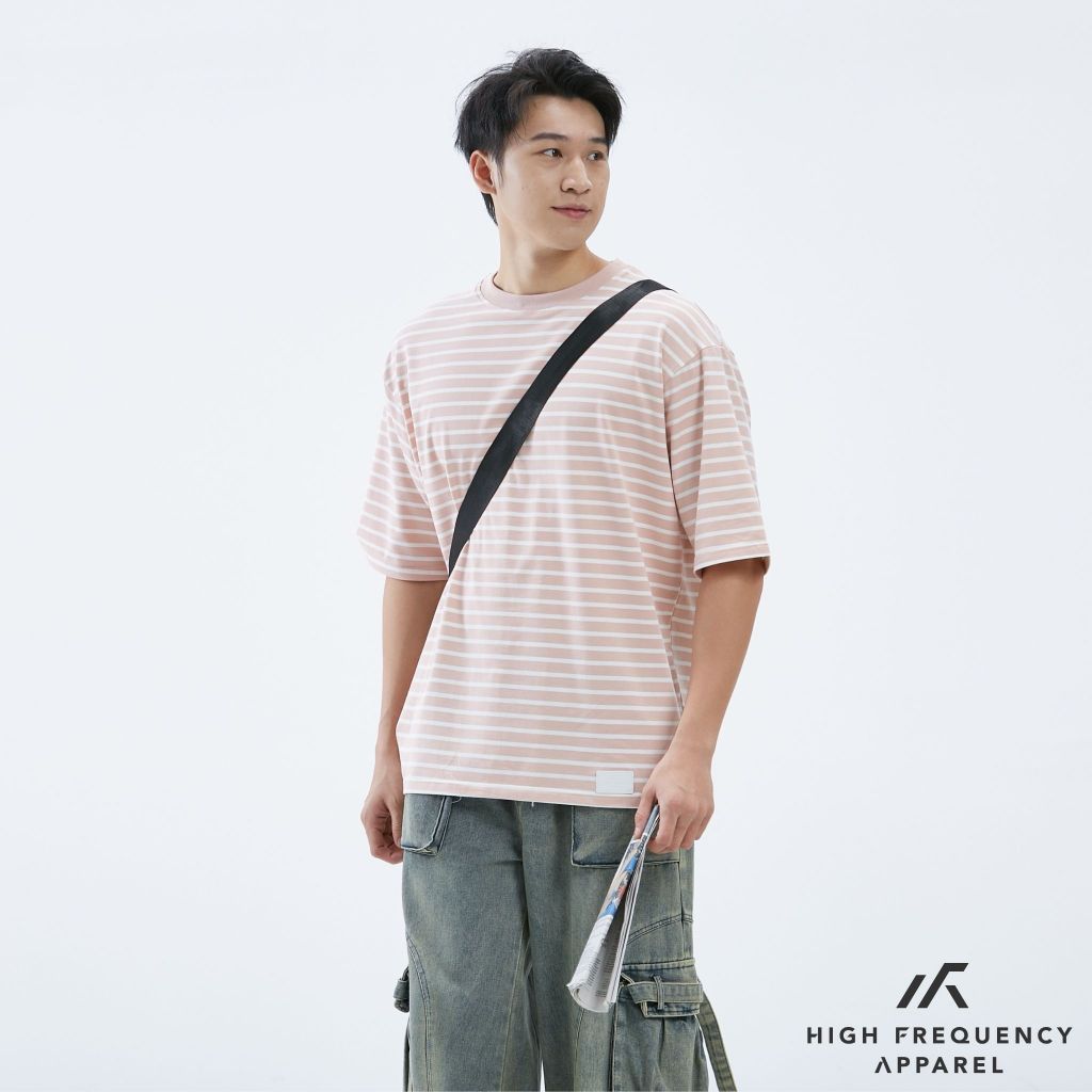 hfa unisex striped oversized stretch cotton crew neck t-shirt