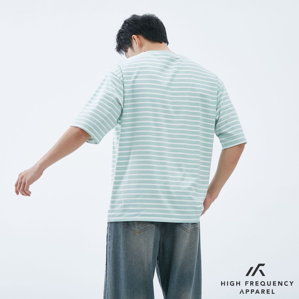 hfa unisex striped oversized stretch cotton crew neck t-shirt