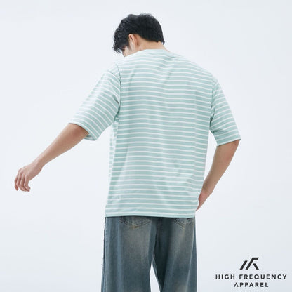 HFA Unisex Striped Oversized Stretch Cotton Crew Neck T-Shirt