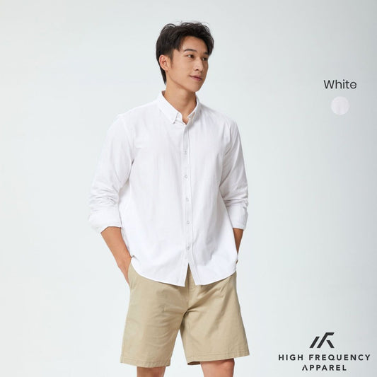 Oxford Long Sleeve Relax Fitted Shirt - 100% Premium Cotton
