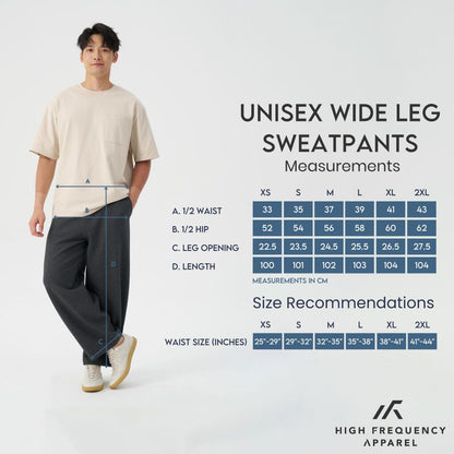 HFA Unisex Wide Leg Sweatpants With Adjustable Cuffs