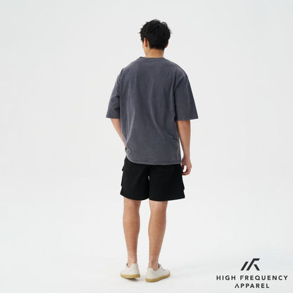 HFA Men's Black Denim Utility Cargo Shorts