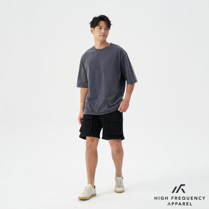 HFA Men's Black Denim Utility Cargo Shorts