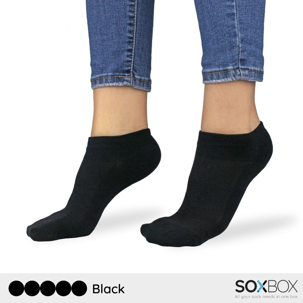 [5 pairs] soxbox unisex low ankle cotton socks